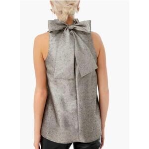 Tuckernuck Mason Blouse Metallic Gold Sleeveless Bow Top XL Pomander Place